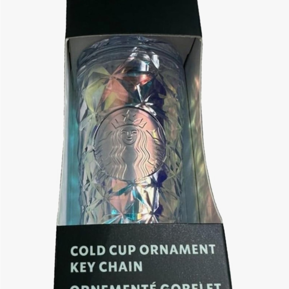 Starbucks Iridescent Cold Cup Ornament Key Chain - Picture 2 of 5